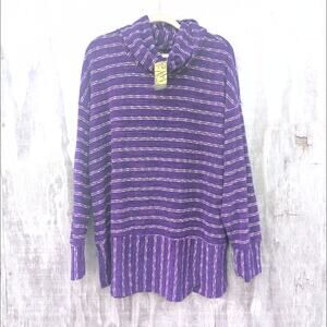 Suzanne Betro NWT Funnel Neck Boho Oversized Side Split Sweater Women's 2X